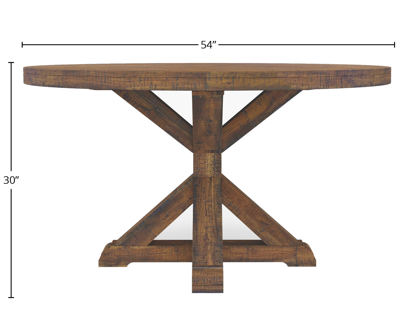 Newberry Round Dining Table, Medium Brown