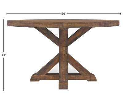 Newberry Round Dining Table, Medium Brown