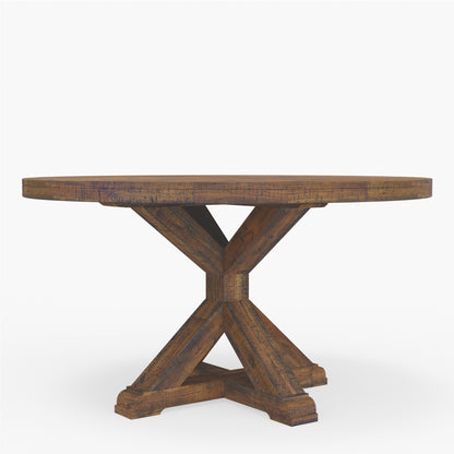 Newberry Round Dining Table, Medium Brown