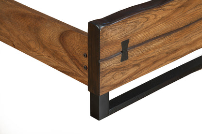 Live Edge Full Size Panel Bed, Tobacco