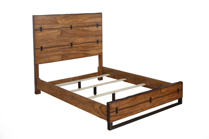 Live Edge Standard King Panel Bed, Tobacco