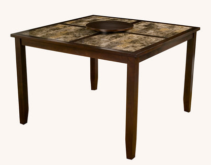 Capitola Faux Marble Large Pub Table w/ Removable 18" Lazy Susan, Espresso
