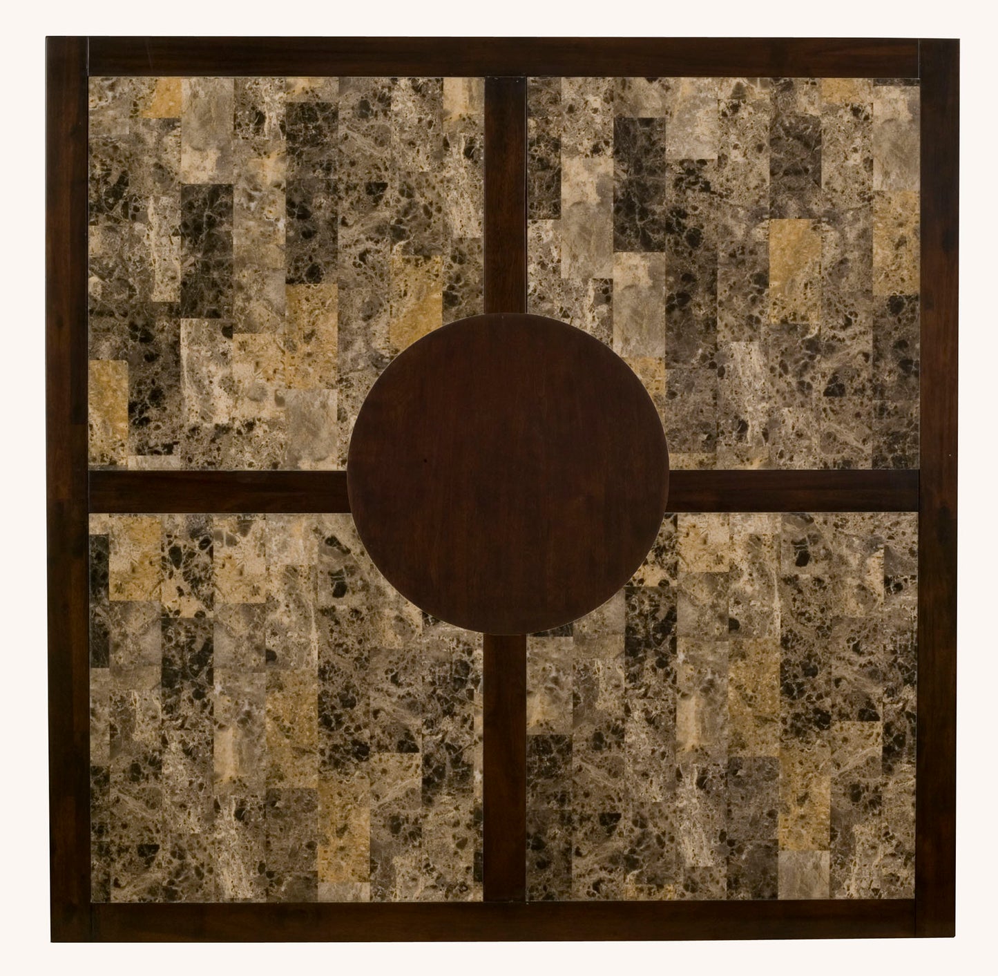 Capitola Faux Marble Large Pub Table w/ Removable 18" Lazy Susan, Espresso