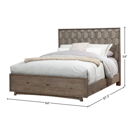 Shimmer Queen Panel Bed, Antique Grey