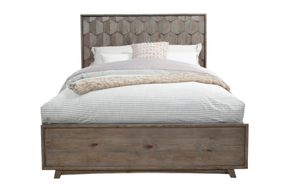 Shimmer Queen Panel Bed, Antique Grey