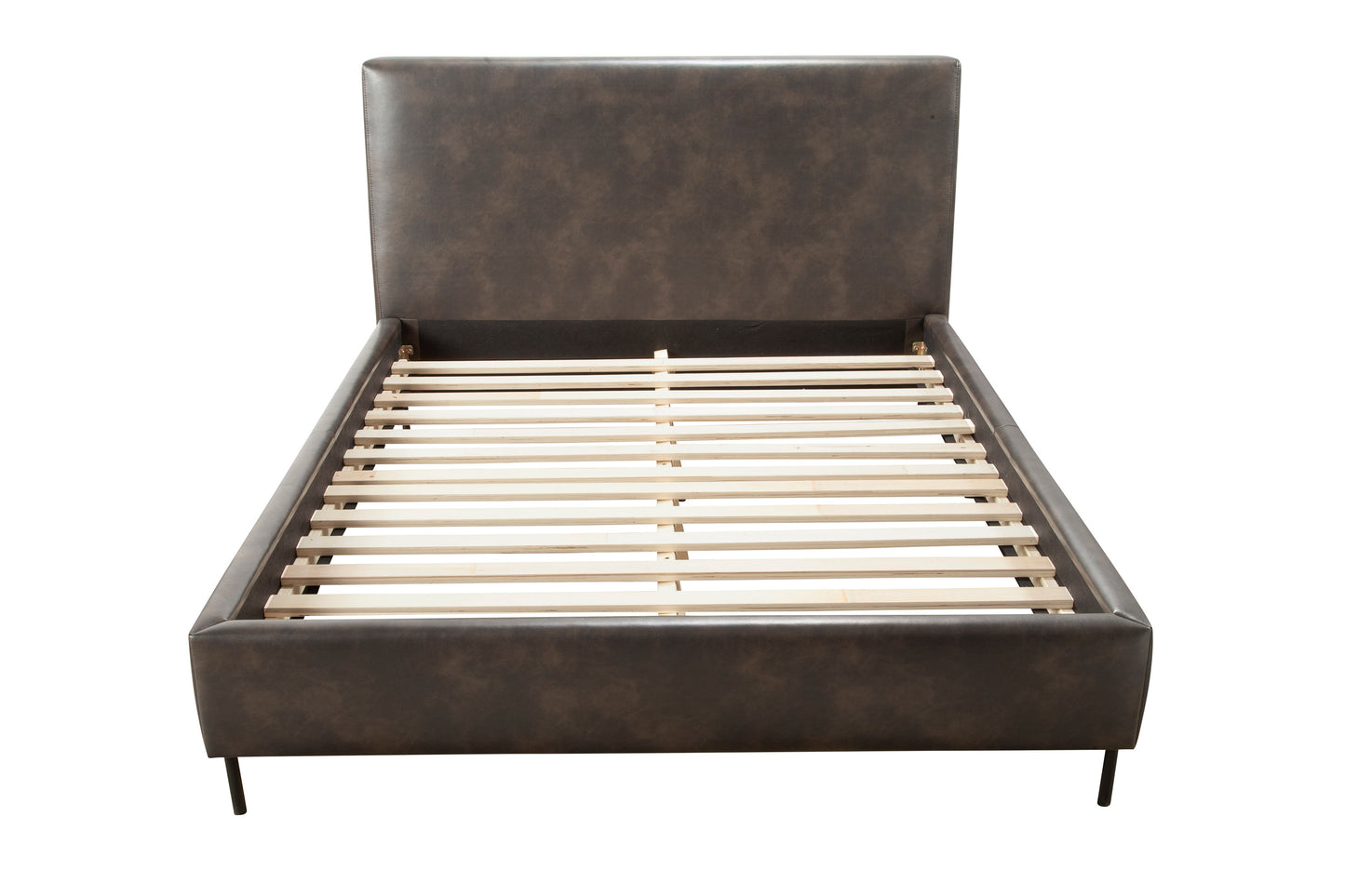 Sophia Standard King Faux Leather Platform Bed, Gray