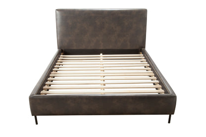 Sophia Standard King Faux Leather Platform Bed, Gray