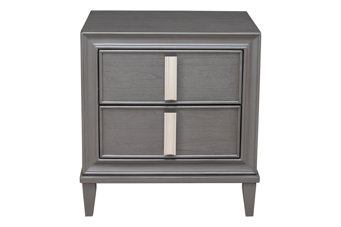 Lorraine 2 Drawer Nightstand, Dark Grey