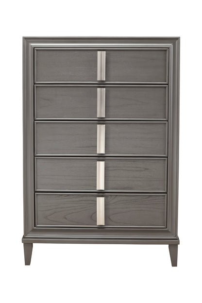 Lorraine 5 Drawer Chest, Dark Grey