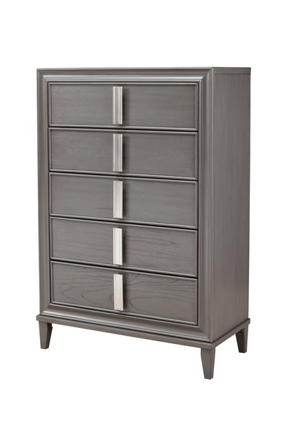 Lorraine 5 Drawer Chest, Dark Grey