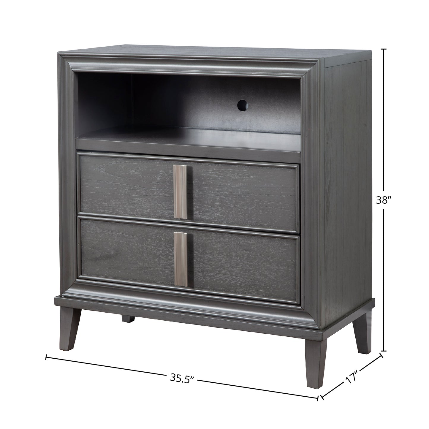 Lorraine TV Media Chest, Dark Grey