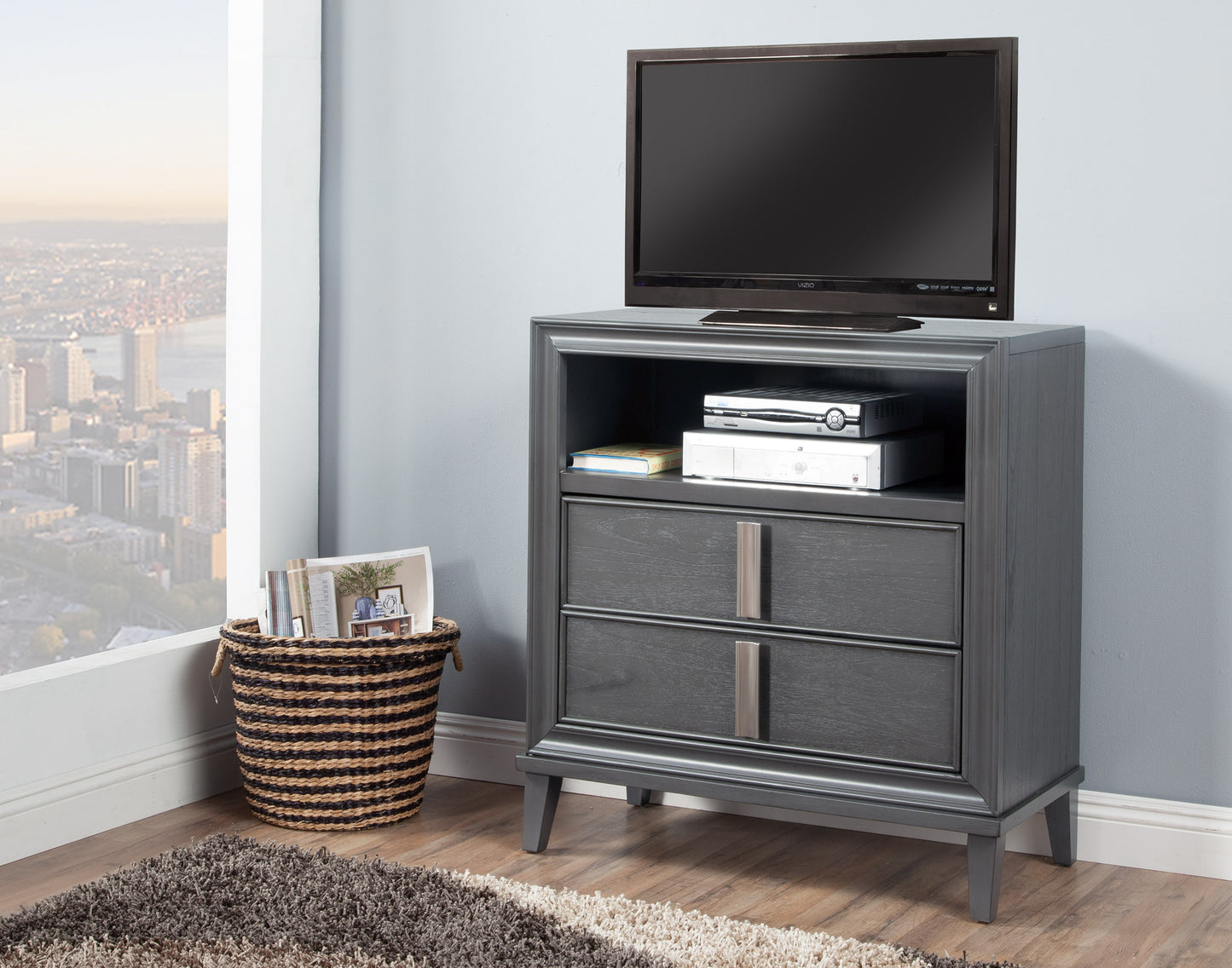 Lorraine TV Media Chest, Dark Grey