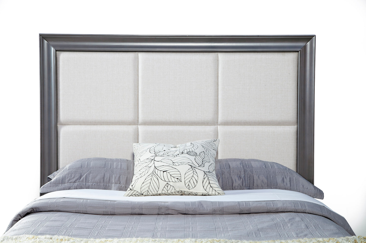 Lorraine Queen Storage Footboard Platform Bed, Dark Grey