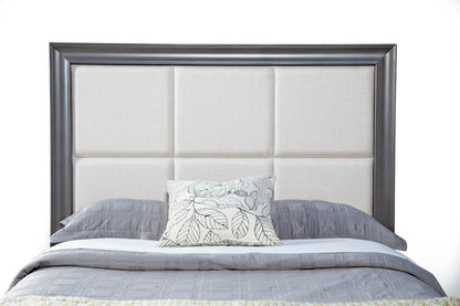 Lorraine Queen Storage Footboard Platform Bed, Dark Grey