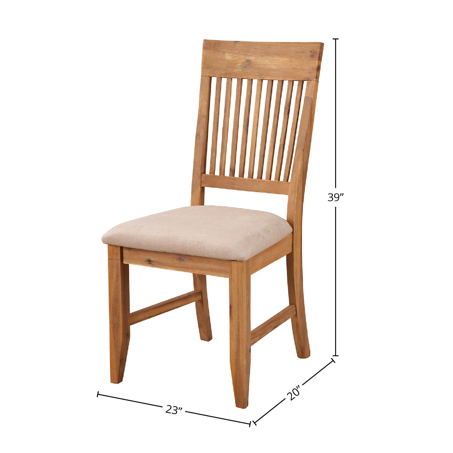 Aspen Set of 2 Side Chair, Antique Natural