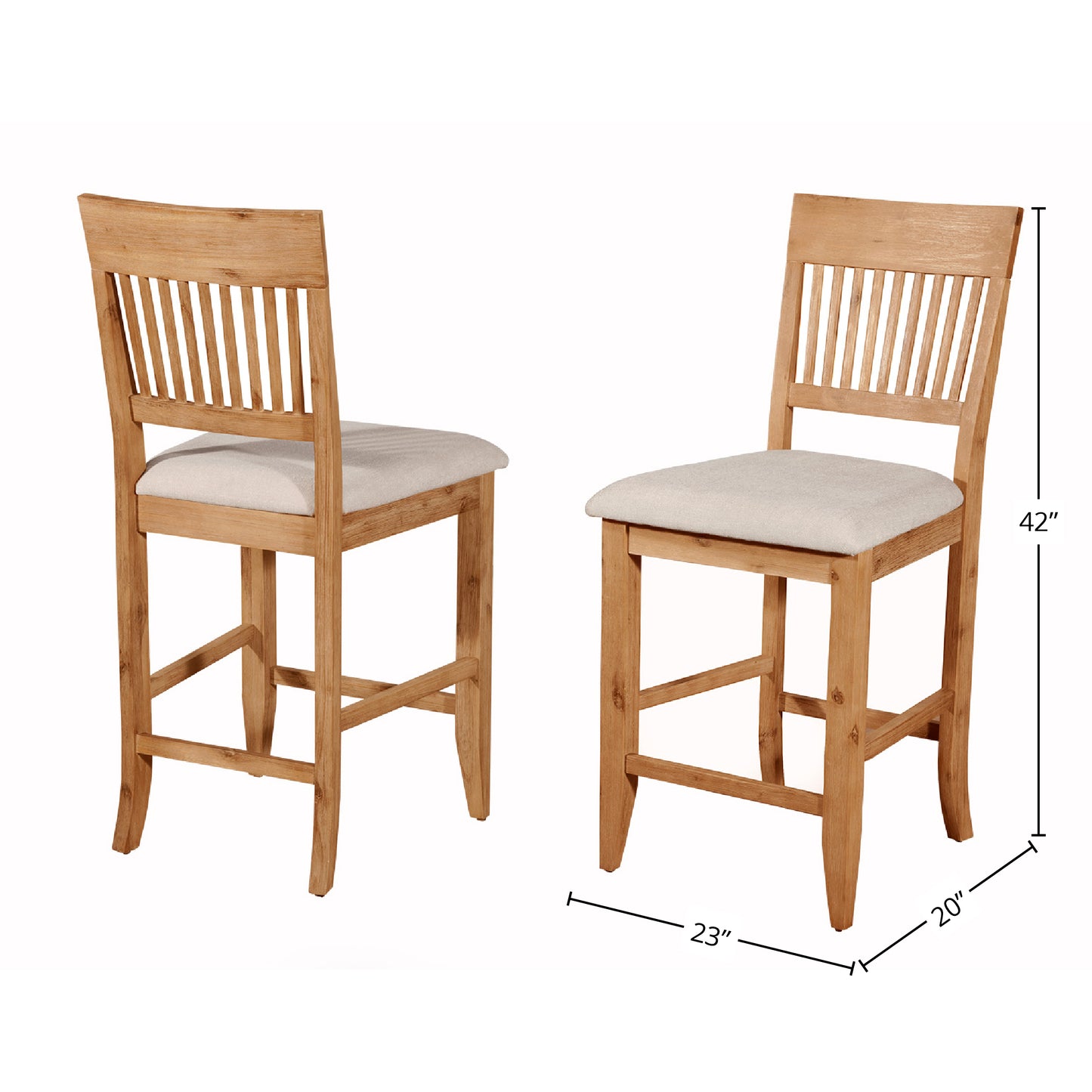Aspen Set of 2 Pub Chairs, Antique Natural