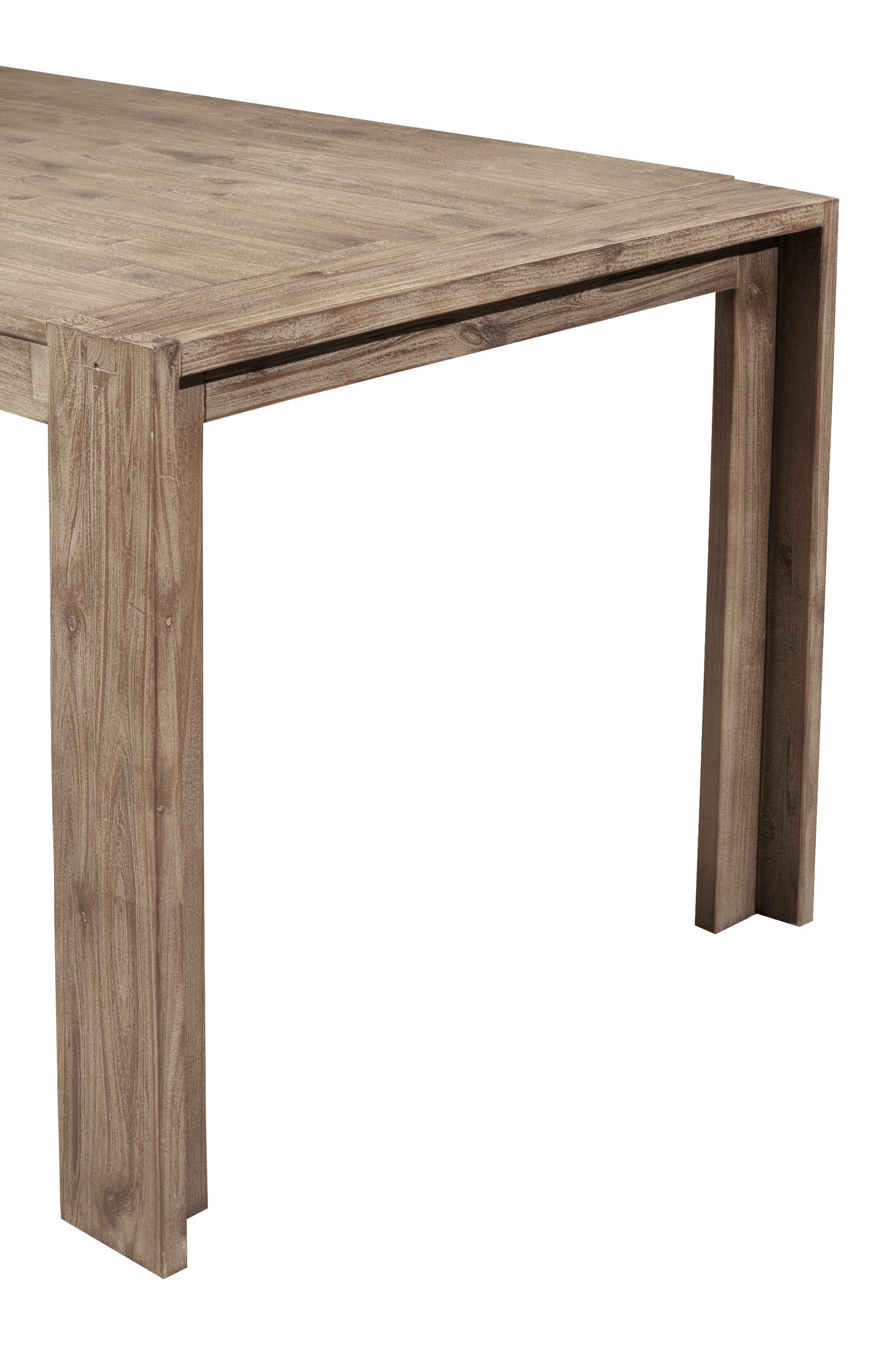 Seashore Fixed Top Dining Table, Antique Natural