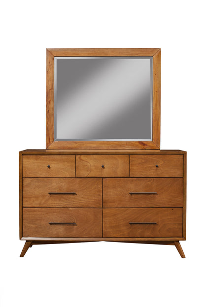 Flynn Mid Century Modern Mirror, Chestnut