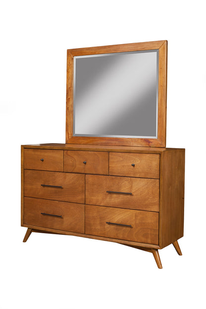 Flynn Mid Century Modern Mirror, Chestnut