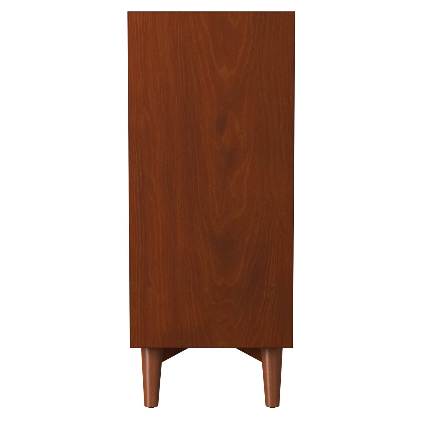 Flynn Mid Century Modern 4 Drawer Multifunction Chest w/Pull Out Tray, Chestnut