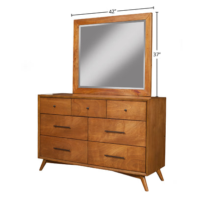 Flynn Mid Century Modern Mirror, Chestnut