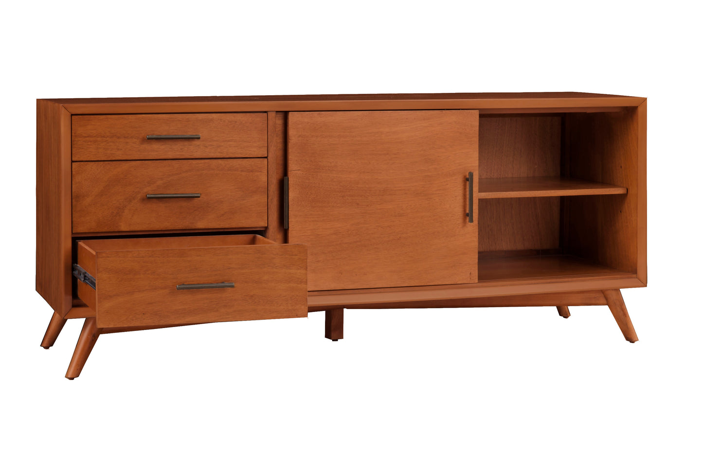 Flynn Large TV Console, Chestnut
