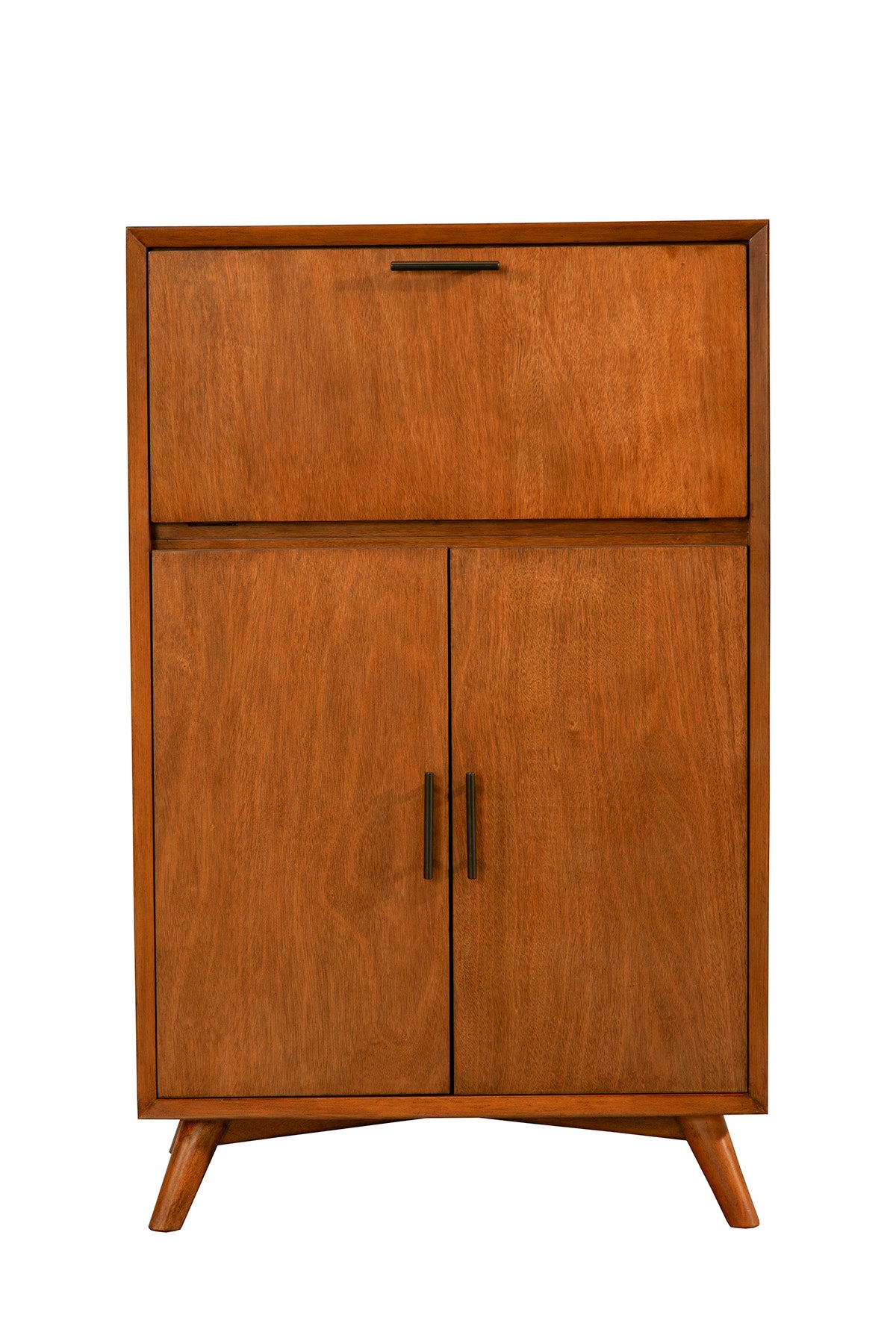 Flynn Large Bar Cabinet w/Drop Down Tray, Chestnut