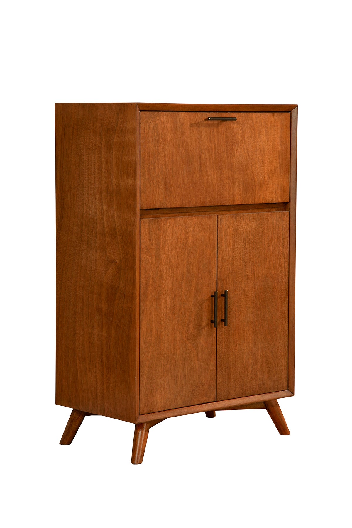 Flynn Large Bar Cabinet w/Drop Down Tray, Chestnut