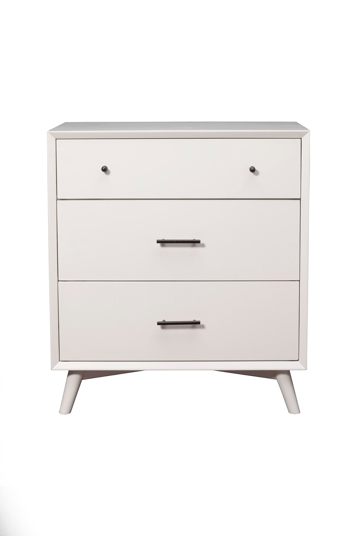 Flynn Mid Century Modern 3 Drawer Small Chest, White