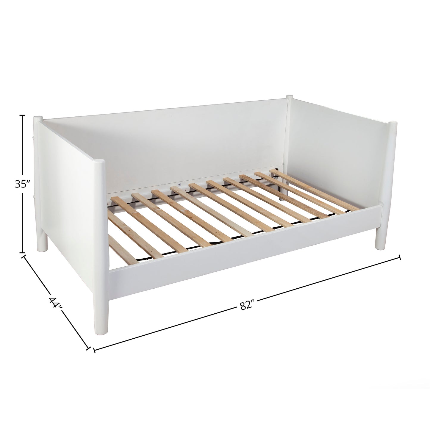 Flynn Mid Century Modern Twin Size Day Bed, White