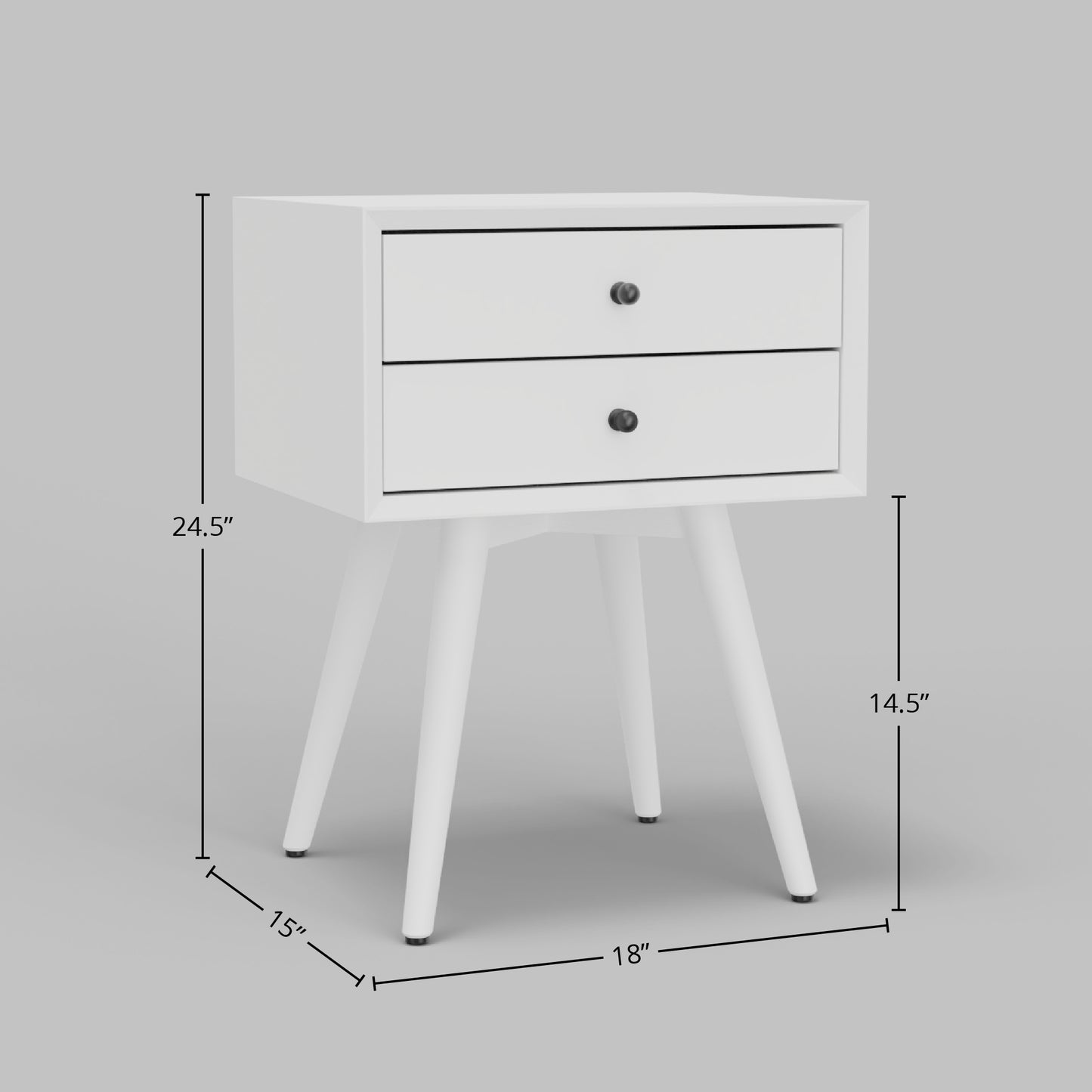 Flynn Small Nightstand, White