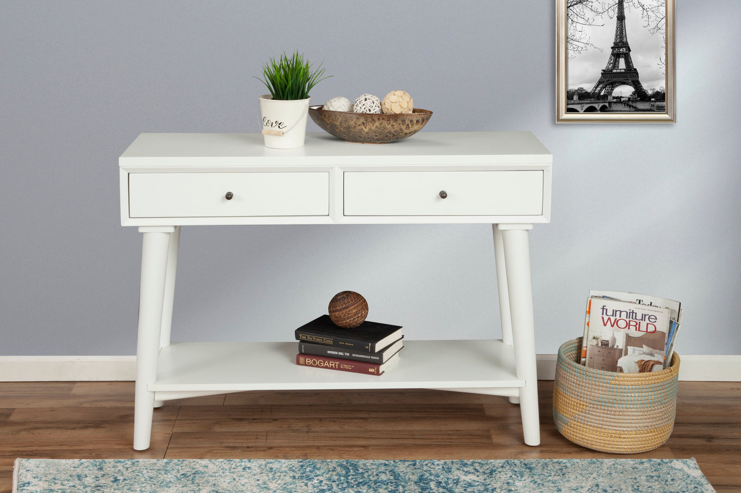 Flynn Console Table, White
