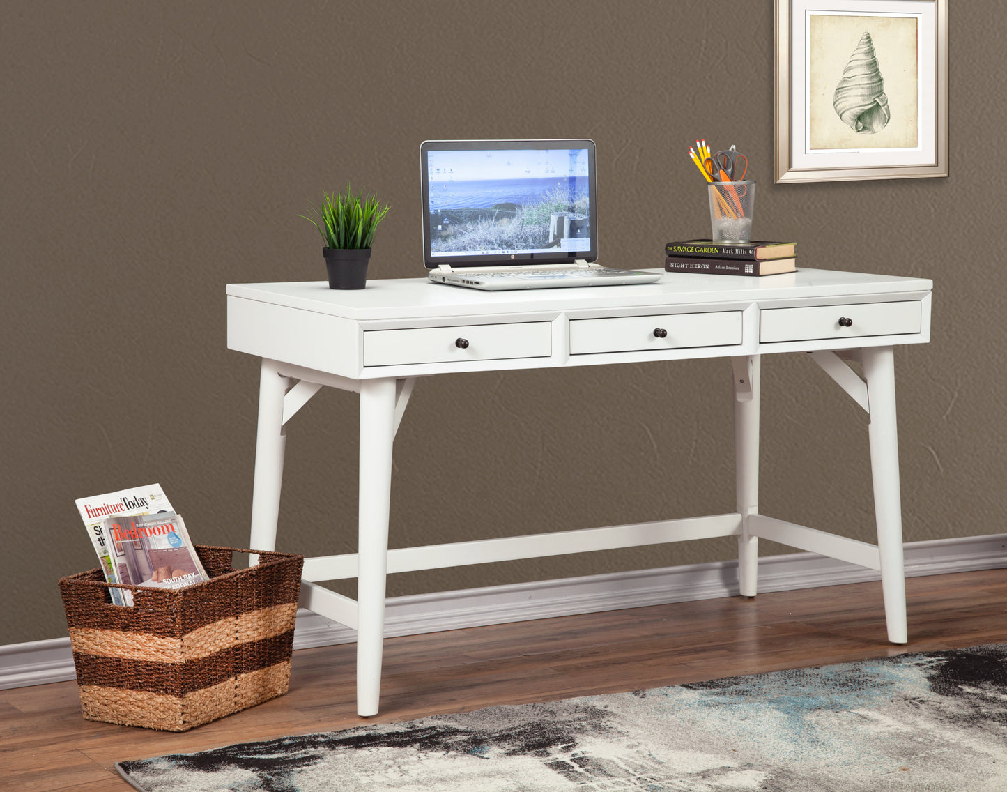 Flynn Large Desk, White