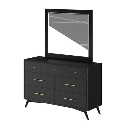 Flynn Mid Century Modern Mirror, Black