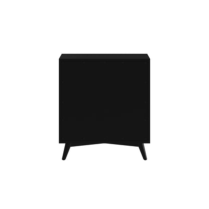 Flynn Mid Century Modern 3 Drawer Small Chest, Black