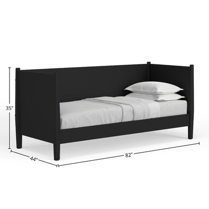 Flynn Mid Century Modern Twin Size Day Bed, Black