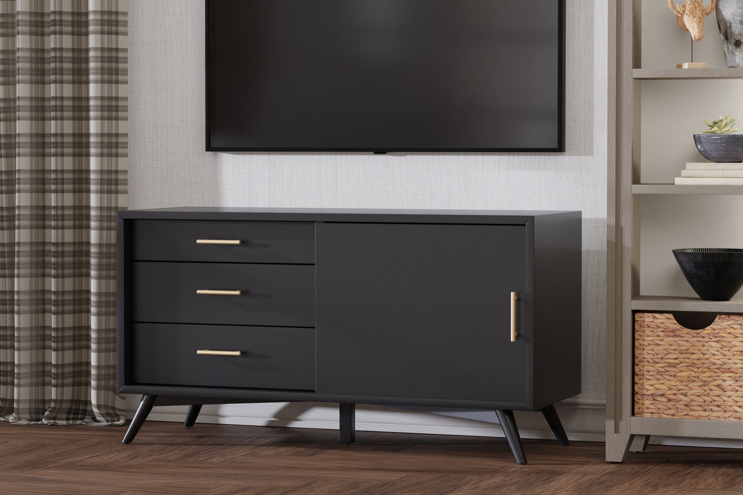 Flynn Small TV Console, Black