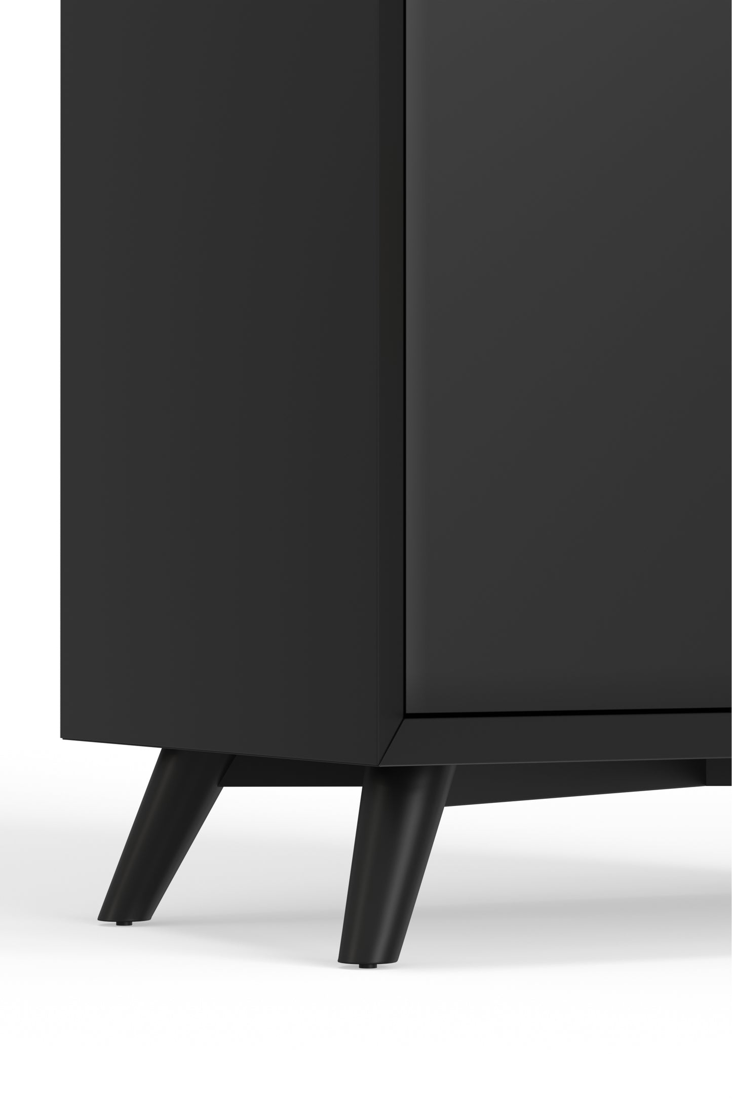 Flynn Large Bar Cabinet w/Drop Down Tray, Black
