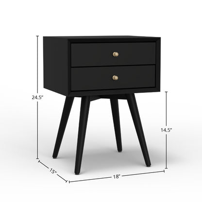 Flynn Small Nightstand, Black