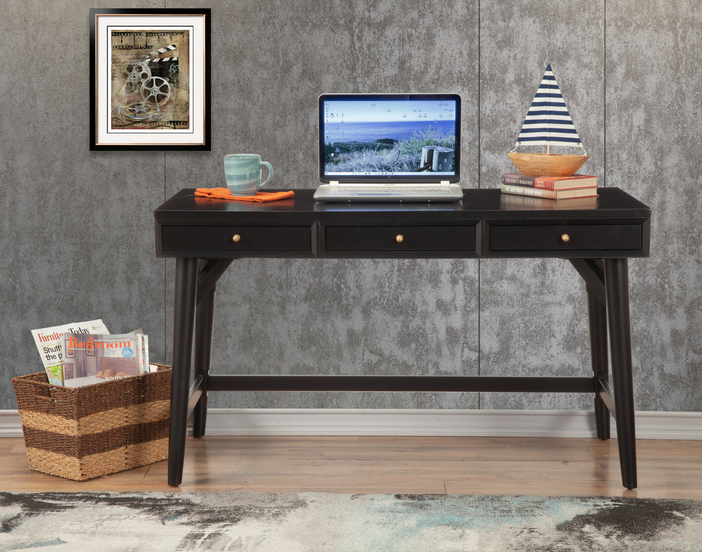 Flynn Large Desk, Black
