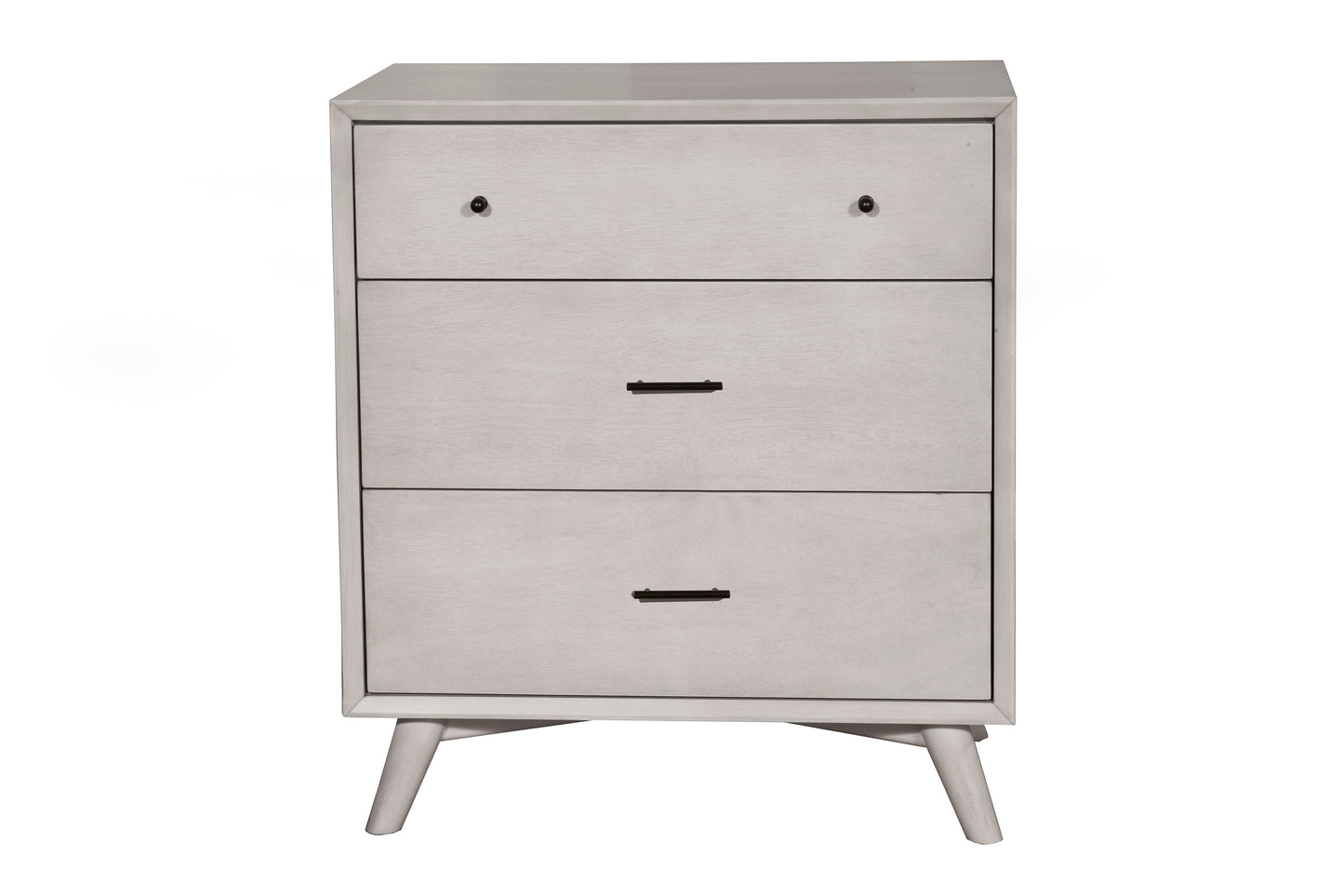 Flynn Mid Century Modern 3 Drawer Small Chest, Gray