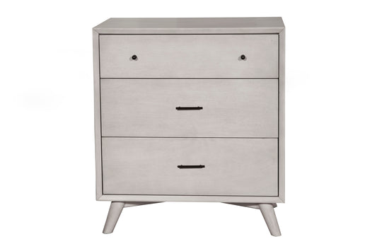 Flynn Mid Century Modern 3 Drawer Small Chest, Gray