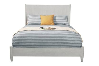 Flynn Mid Century Modern Queen Panel Bed, Gray