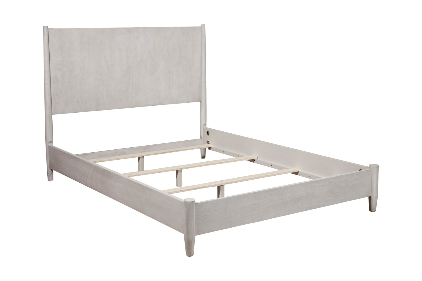 Flynn Mid Century Modern California King Panel Bed, Gray