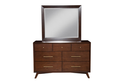 Flynn Mid Century Modern 7 Drawer Dresser, Walnut