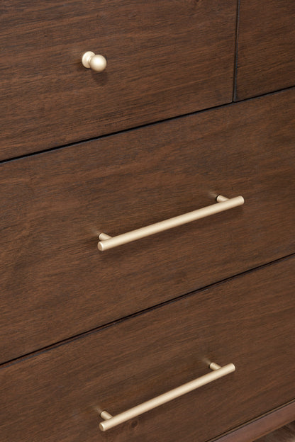 Flynn Mid Century Modern 7 Drawer Dresser, Walnut