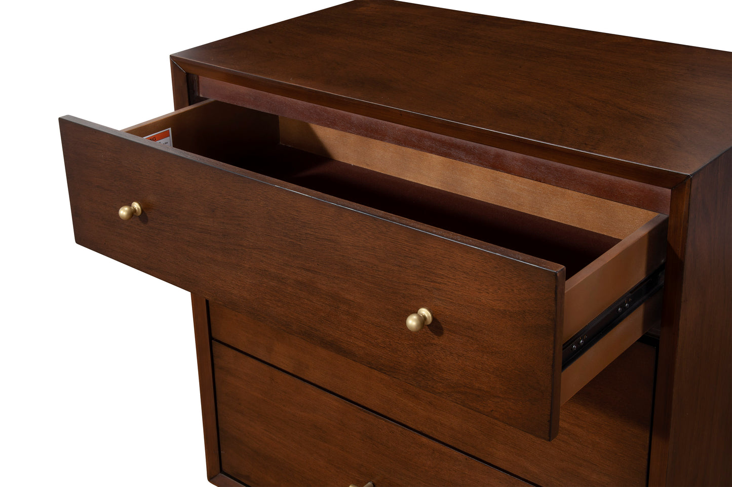 Flynn Mid Century Modern 3 Drawer Small Chest, Walnut