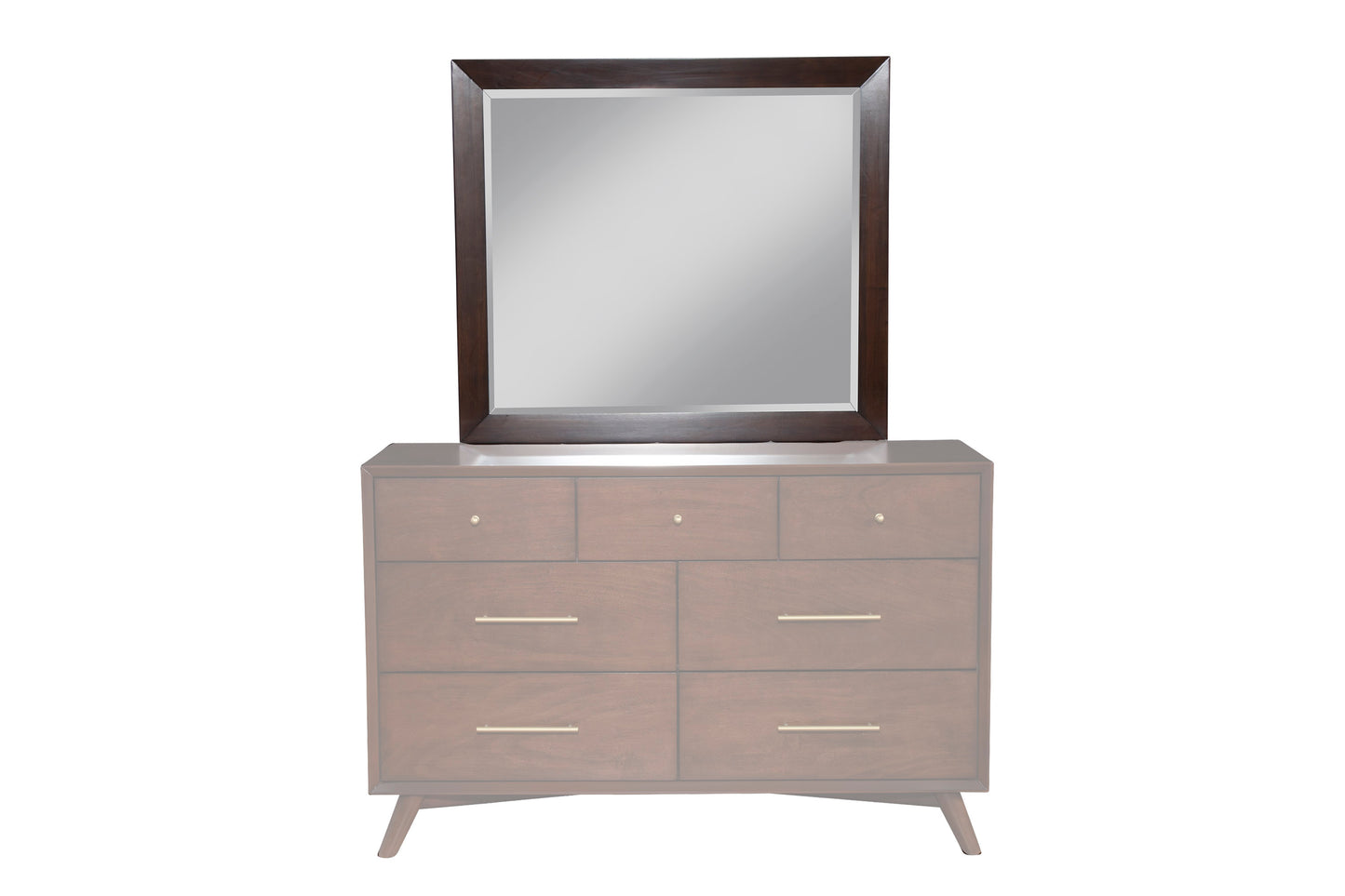 Flynn Mid Century Modern Mirror, Walnut