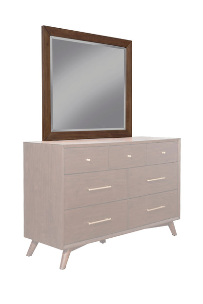 Flynn Mid Century Modern Mirror, Walnut