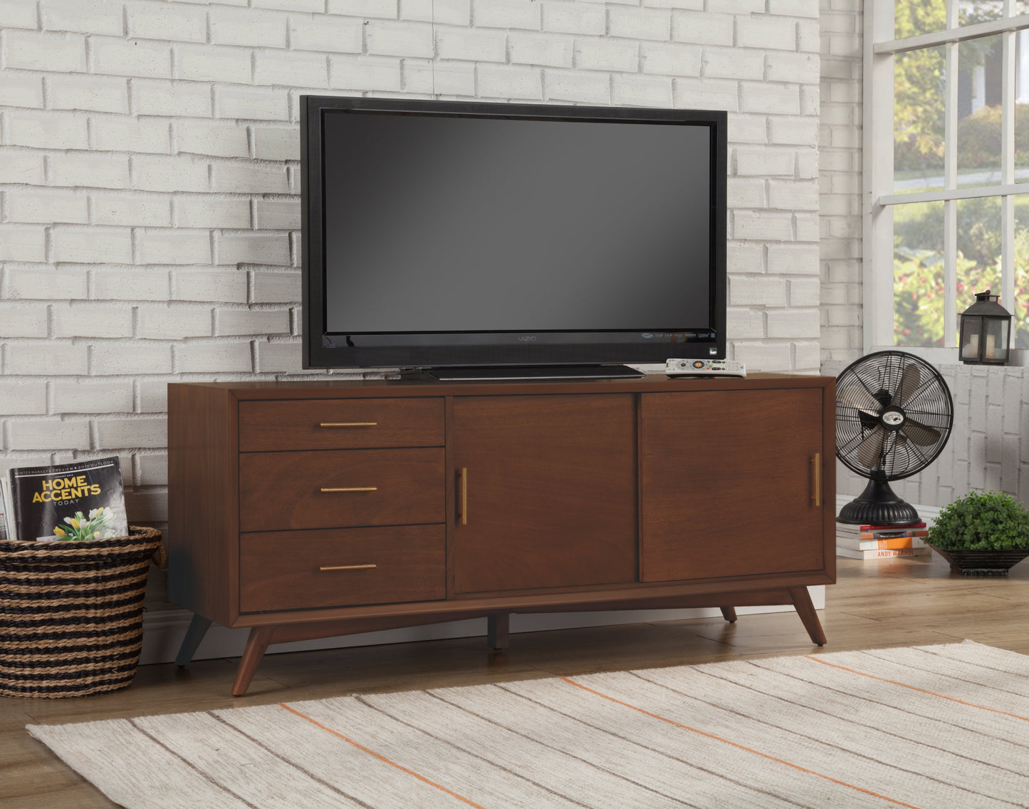 Flynn Large TV Console, Walnut